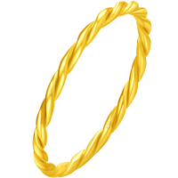 周大福麻花 足金黄金戒指 计价(工费:120元)F220489送礼