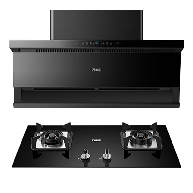 万家乐 25m³顶侧双吸 6cm超薄油烟机 K7R3+C2R1 25立方大吸力家用吸油烟机 家用灶具两件套装家用万家乐