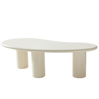 全友家居 奶油风茶几客厅家用阳台休闲茶桌现代简约异形小桌子