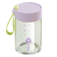 希乐玻璃杯350ml加厚便携耐高温户外运动紫色BL-2382