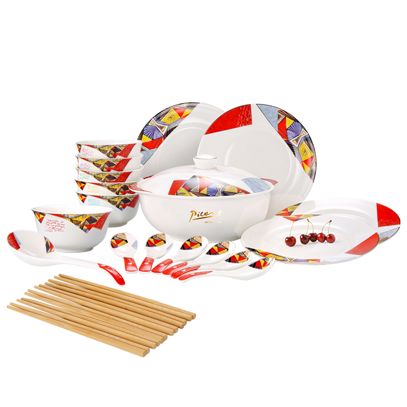 毕加索中餐具24件套高温烧制安全耐用朵拉系列P20-NT24