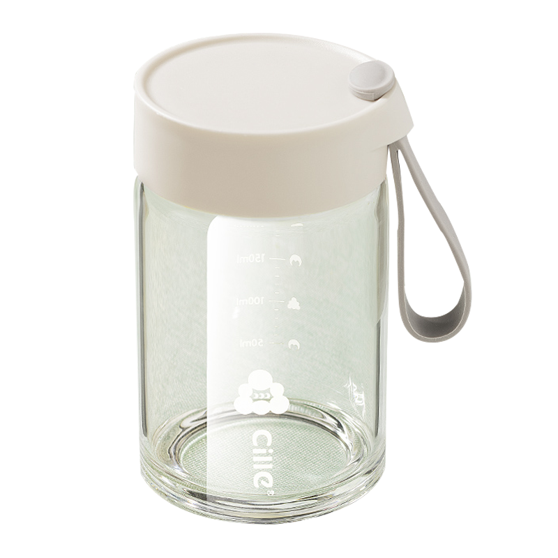 希乐玻璃杯350ml加厚便携耐高温户外运动奶酪黄BL-2382