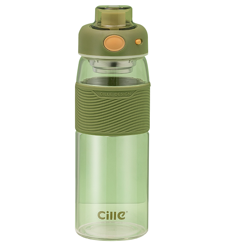 希乐玻璃杯700ml大容量携带方便冷热皆宜绿色BL-2232