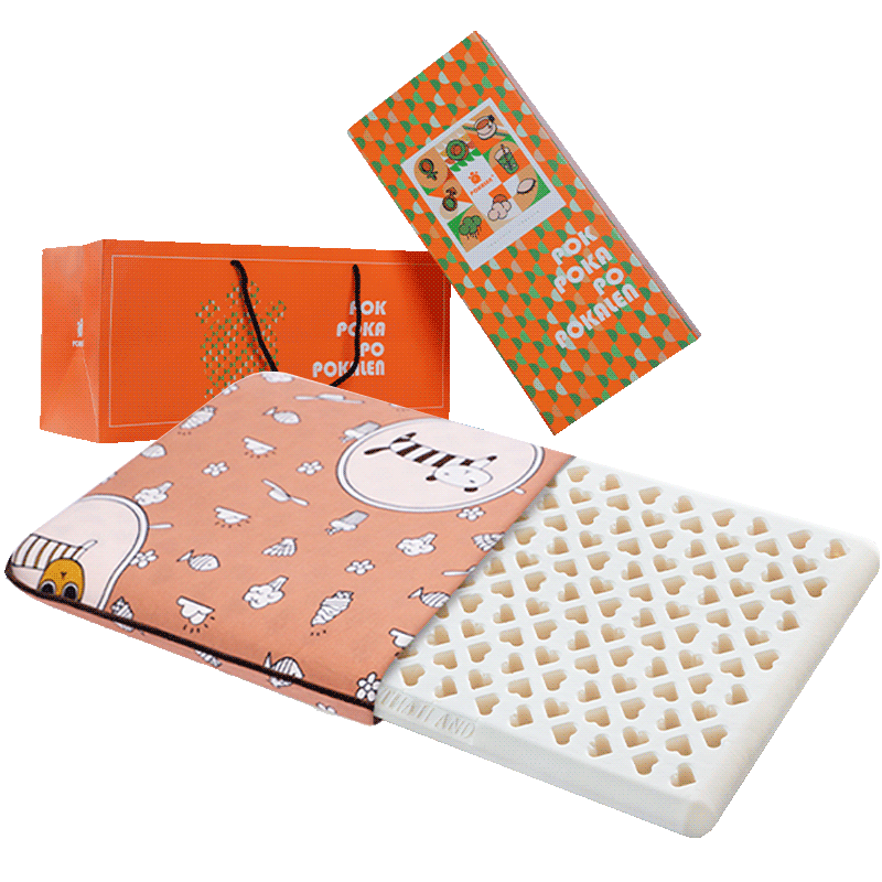 POKALEN(普卡兰)儿童枕头乳胶儿童枕乳胶枕3岁6岁宝宝枕头纯棉枕套宿舍学生护颈枕幼儿园专用泰国原装进口天然橡胶枕芯