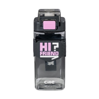 希乐塑料杯650ml大容量吸管防摔携带方便深灰XL2439