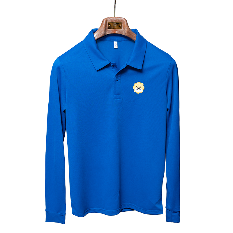 苏宁蓝色厚款长袖POLO衫(1000件起发,拍少不发)