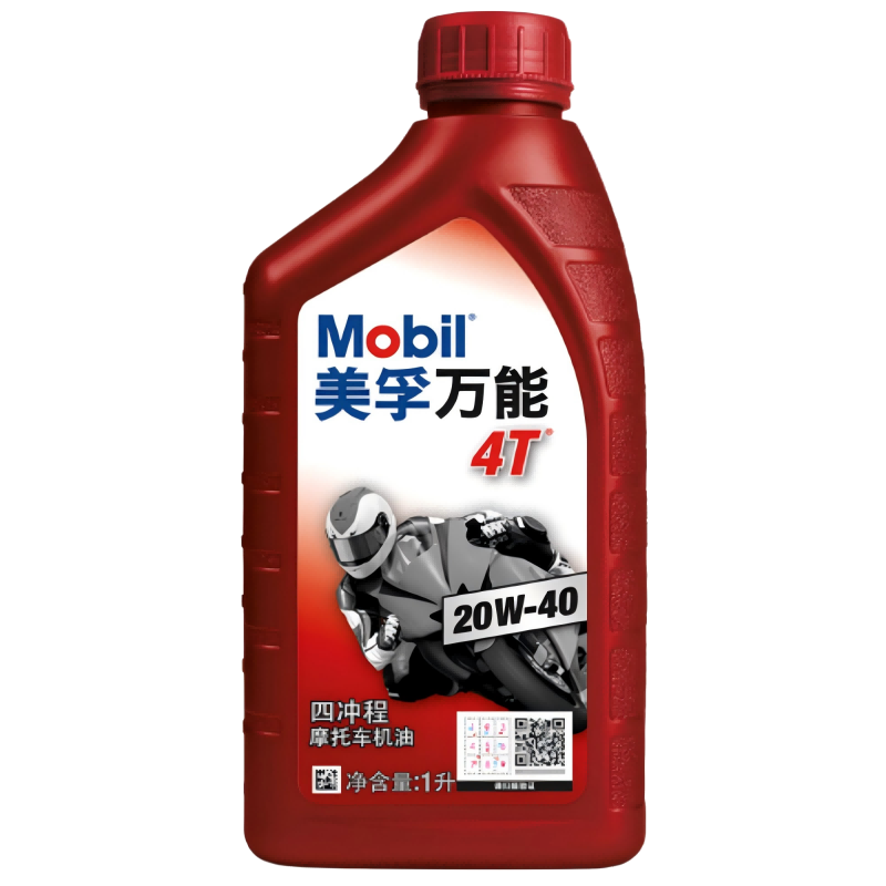 美孚(Mobil)万能 4T 摩托车机油 四冲程摩托车机油 20W-40 SF级 1L 1瓶(起订量48瓶)