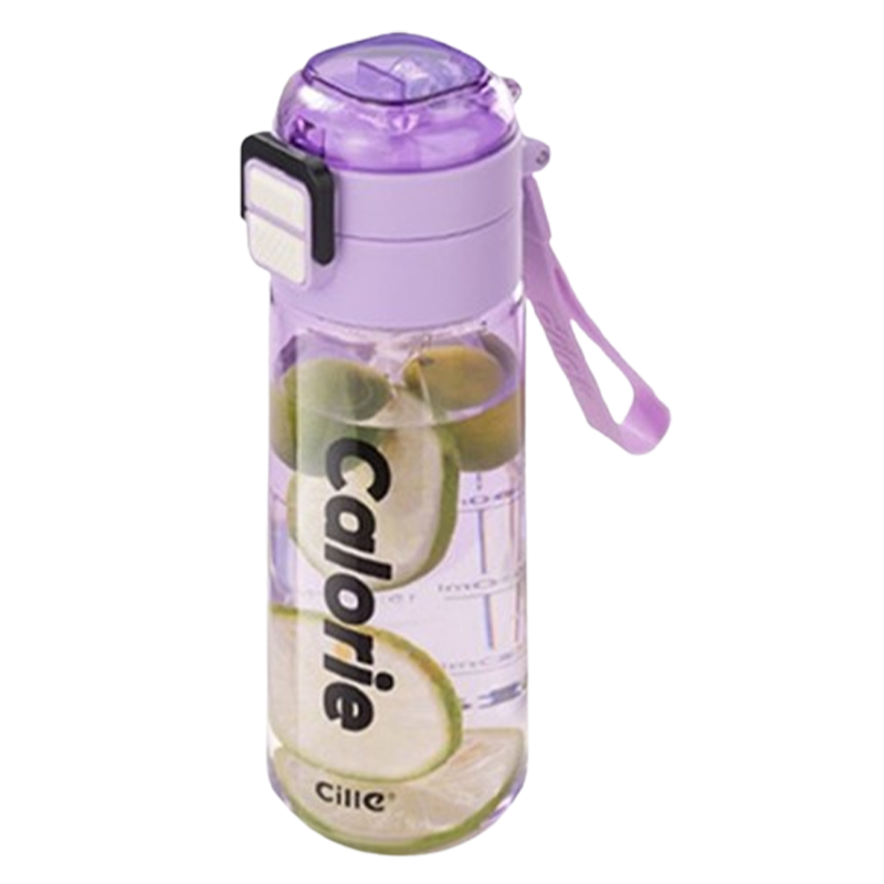 希乐塑料杯620ml耐用双饮户外便携艳紫XL-2428