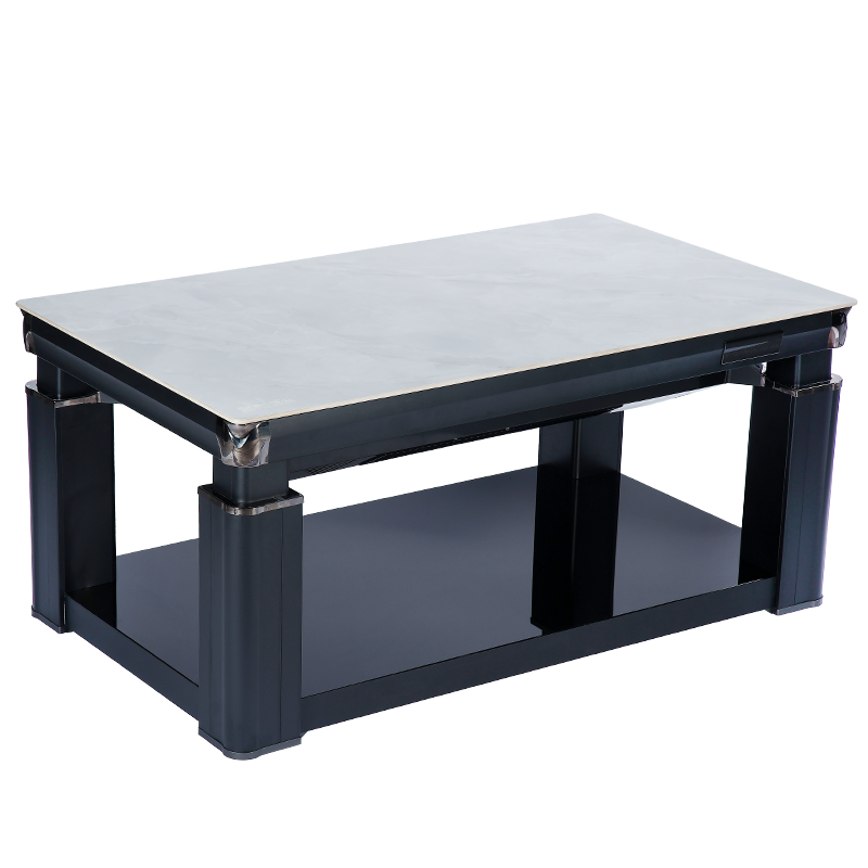 雪中情电暖桌电暖炉家用多功能取暖桌升降茶几烤火桌电烤桌长方形客厅电炉X24A300星云石140*80隐形电磁炉上下发热