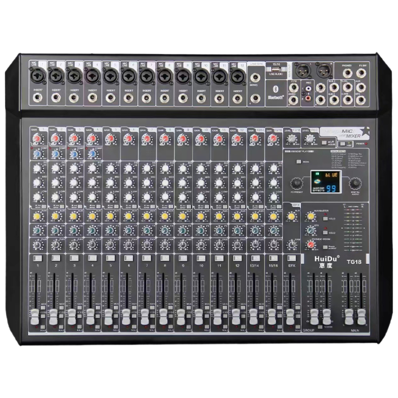 惠度(HuiDu)MR-8PRO直播录音调音台数字混响效果K歌多功能视频会议模拟调音台