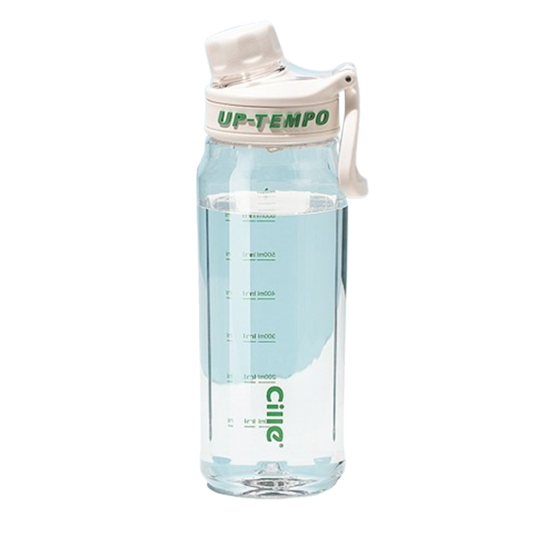 希乐塑料杯680ml大容量刻度携带方便雪球白XL-2332