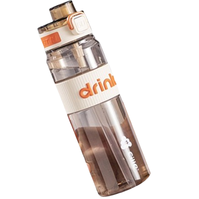 希乐塑料杯650ml户外便携耐用大容量国画棕XL-2450