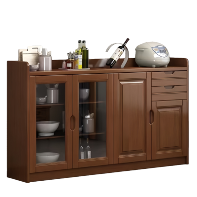 芙首泰实木茶水柜四门两抽180*40*90cm台