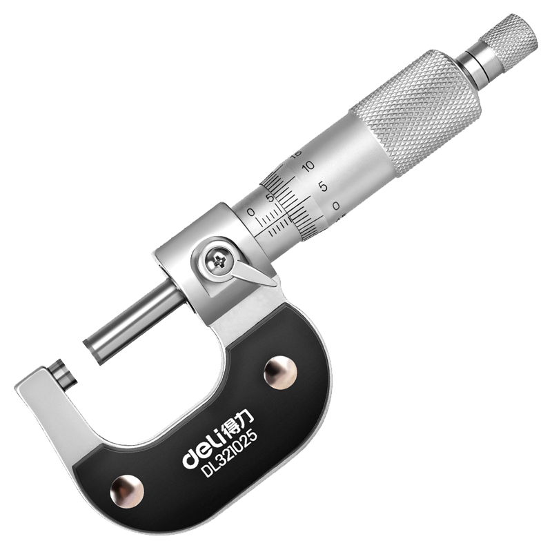得力(deli) 外径千分尺卡尺 高精度测厚仪微调头螺旋测微器 0-25mm专业外径千分尺 DL321025 单位/把
