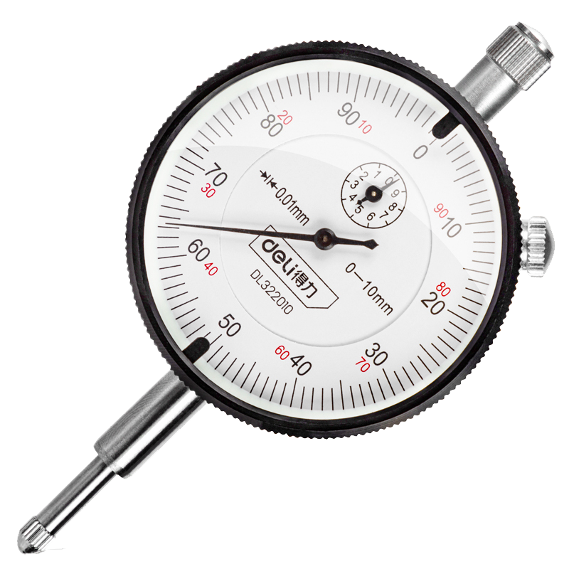 得力(deli) 百分表 0-10mm 高精度表针式测量仪指示表大表盘 DL322010 单位/个