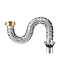 依诺九吉 不锈钢下水管厨房洗菜盆下水管配件 加厚不锈钢 80CM下水管 根