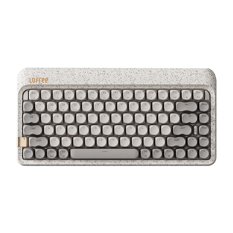 洛斐键盘无线蓝牙顺滑敏捷圆点三模机械键盘-水磨石OE914