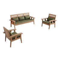 正赞 实木沙发办公沙发组合 2140*780*920mm3+1+1