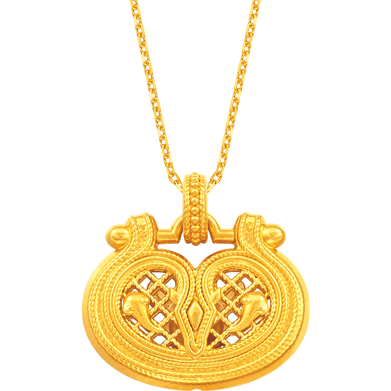 周大福马年生肖吉字锁包马蹄足金黄金吊坠计价(工费320元)F236731礼物