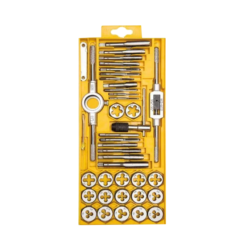 得力(deli) 丝锥板牙套装DL0029 手用丝攻扳手板牙绞手架公制丝攻组合套装 39件套