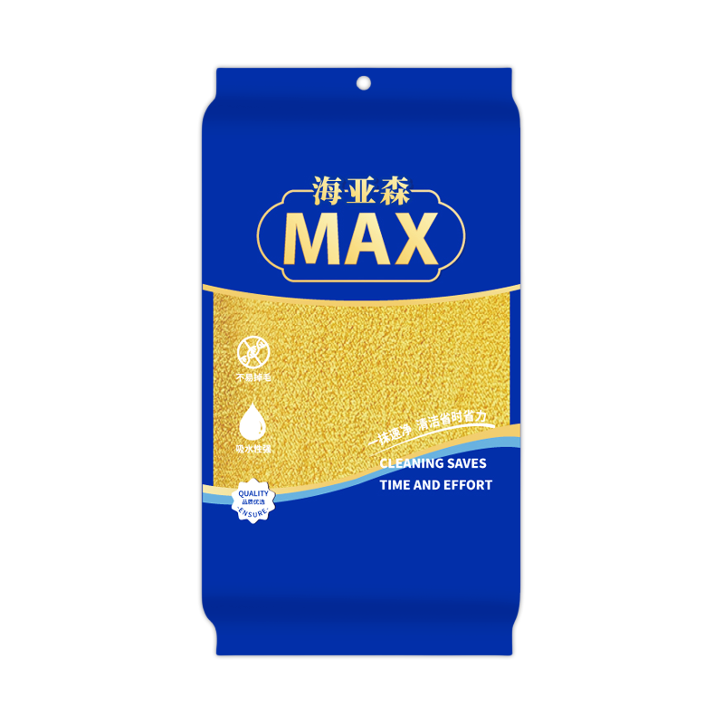 海亚森M2006 MAX高密双层珊瑚绒抹布30*70cm 125g 黄灰色 1条/包