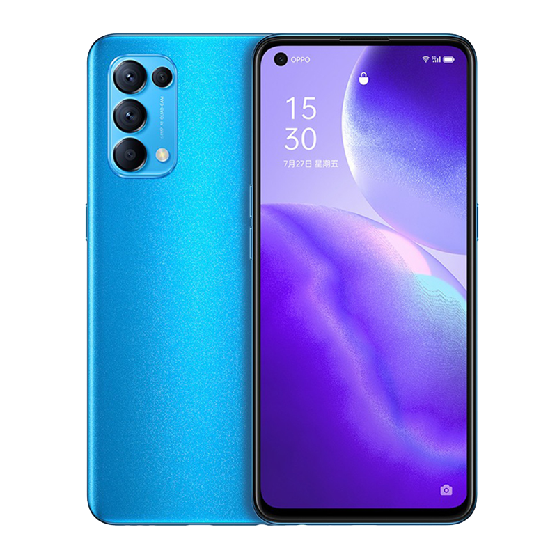[二手9成新]OPPO Reno5 极光蓝 8G+128G全网通安卓手机6.43英寸屏骁龙765G双拍拍照娱乐5G手机