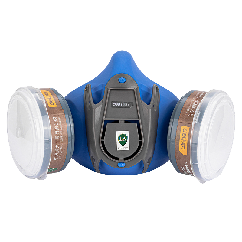 得力(deli)双盒防毒口罩面罩套装 KN95级防毒面具喷漆装修防飞沫防雾霾防化工业气体 LA认证 DL524002