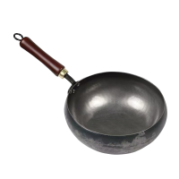 万锅匠章丘山东老式铁锅家用大肚锅无涂层不粘锅传统熟铁炒锅26cm