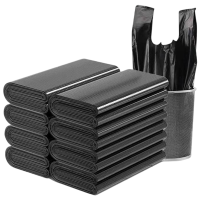 韧知 黑色手提 背心式 垃圾袋 32*53 加厚款 100个/扎