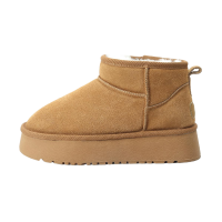 猪猪侠GG-BOND儿童反绒皮雪地靴女冬季新款保暖棉鞋亲子款短筒靴