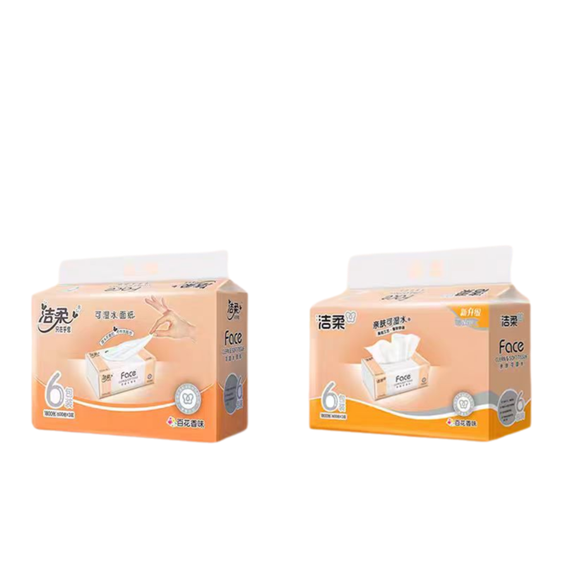 洁柔面巾纸抽纸PR069-03百花香味大码135软抽3包/提 16提/件 单位:件