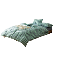 伊伊爱 纯爱水洗棉格子款四件套