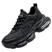 迪罗尼卡男鞋2025新款春秋黑武士厚底老爹鞋黑色高级感炸街休闲运动鞋