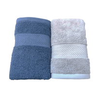 踏绮 超柔素缎面巾两条装 34*78cm 盒