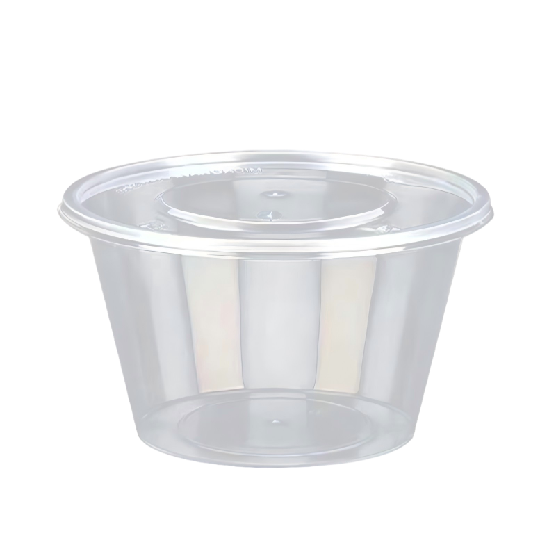 吾梓 一次性餐盒 透明圆形打包汤盒 1000ml*300个/箱