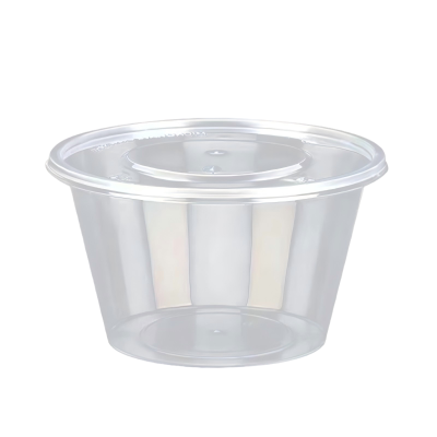 吾梓 一次性餐盒 透明圆形打包汤盒 1000ml*300个/箱