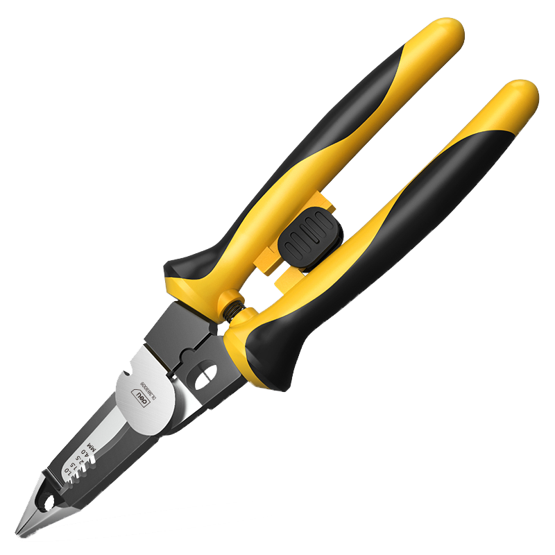 得力(deli)六合一多功能剥线钳 多功能电工钳尖嘴钳子剥线钳电缆剪钳压端子 DL383009 单位/把