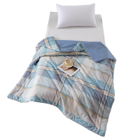 伊伊爱 全棉格纹夏凉被