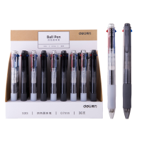 得力(deli)S313四色圆珠笔0.7mm子弹头(混色) 36支/盒