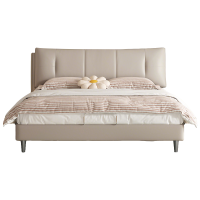 喜临门家具-尼亚pro双人大床头层牛皮卷装排骨架现代简约风家用皮艺床
