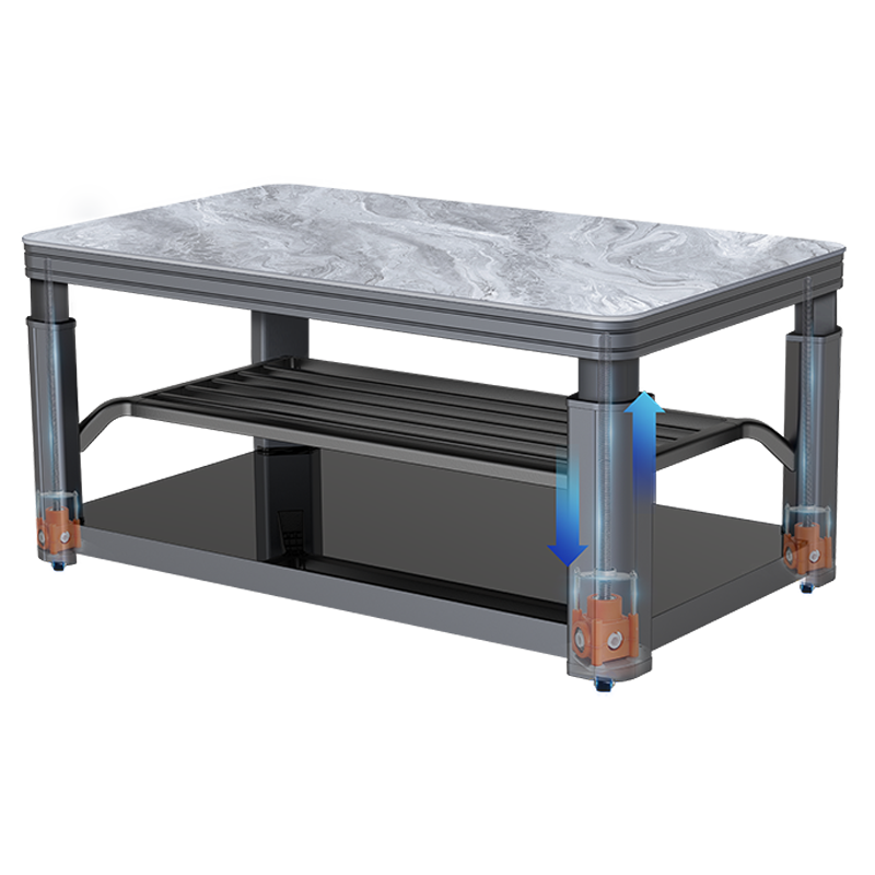 焱魔方X8轻移动取暖桌1.38米带电磁炉双升降电暖桌四柱发热取暖茶几电炉长方形电烤火桌子家用冬季取暖茶几电暖炉子烤火茶几