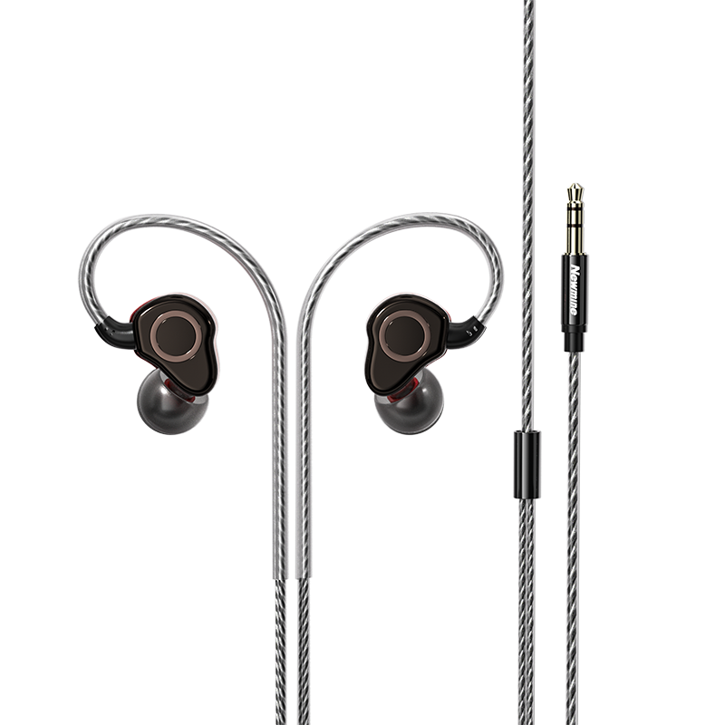 纽曼XL17 手机直播K歌耳机有线游戏带麦主播直播专用声卡入耳式电脑降噪耳返 黑色