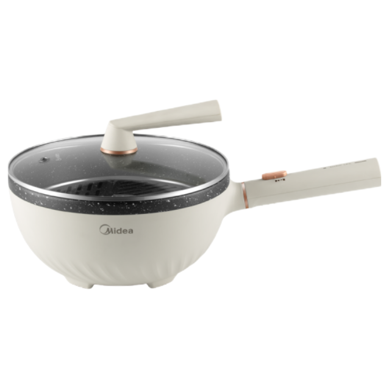 美的(Midea)电火锅电炒锅家用多功能4L小电锅煎炒炖煮泡面不沾多用途锅HGE2811C