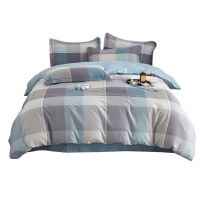 伊伊爱 全棉斜纹加密条格四件套