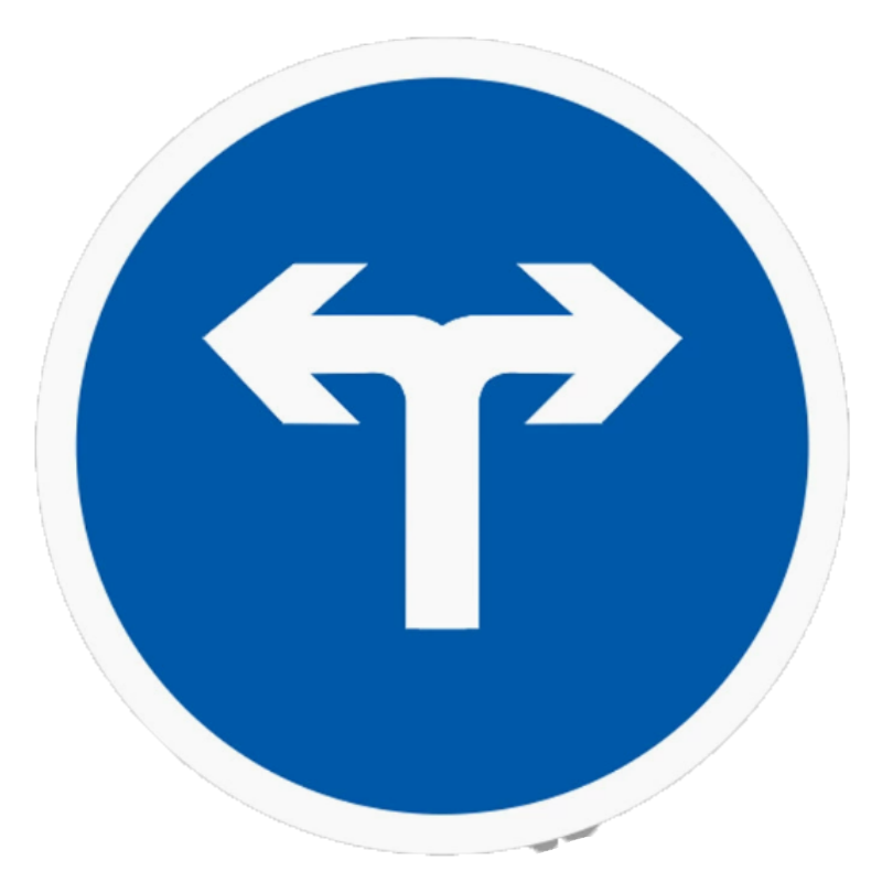 域顶顶左右转出口指示牌1.2MM厚铝板直径600MM表面贴反光膜UV(加铝槽和抱箍)