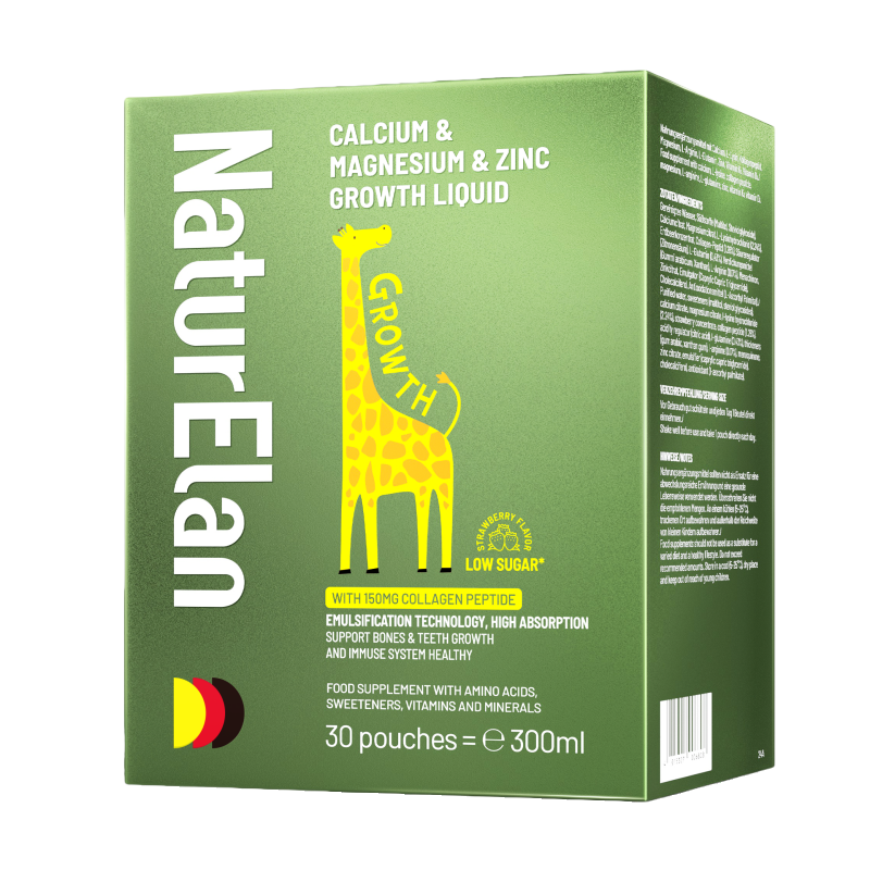 德国呐兔液体钙镁锌儿童成长赖氨酸补钙宝宝骨胶原有机进口30条