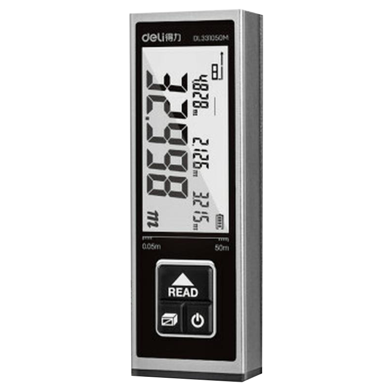 得力(deli)手持式迷你大屏激光测距仪锂电池50米高精度量房仪 DL331050M 单位/台