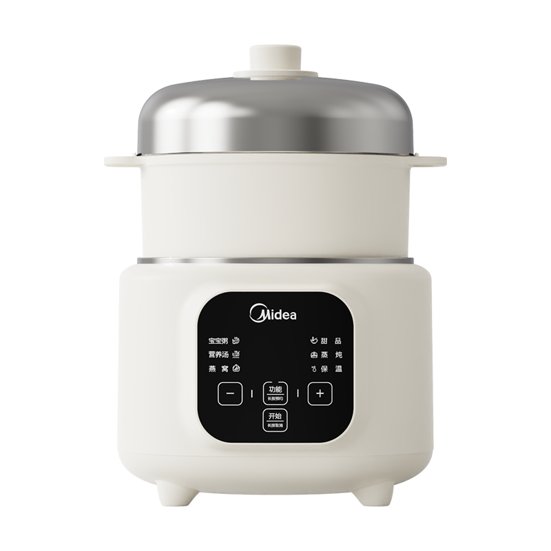 美的(Midea)电炖锅电炖盅养生炖盅上蒸下炖陶瓷内胆母婴宝宝煮粥煲汤锅预约家用1升隔水炖智能多功能MD-DZE1088