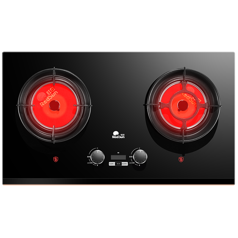 红日(RedSun)家用红外线猛火灶 双边180分独立定时 72%超一级能效节能省气 爆炒猛火红外双灶EM68B液化气