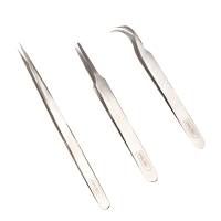 得力(deli) 防磁不锈钢镊子3件套 弯头镊子+平头镊子+尖头镊子 DL396004 单位/套